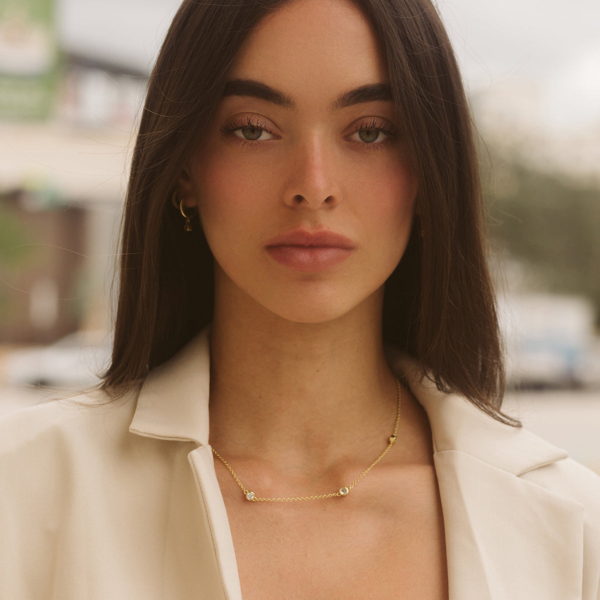 Gold Filled 5 Diamond Necklace