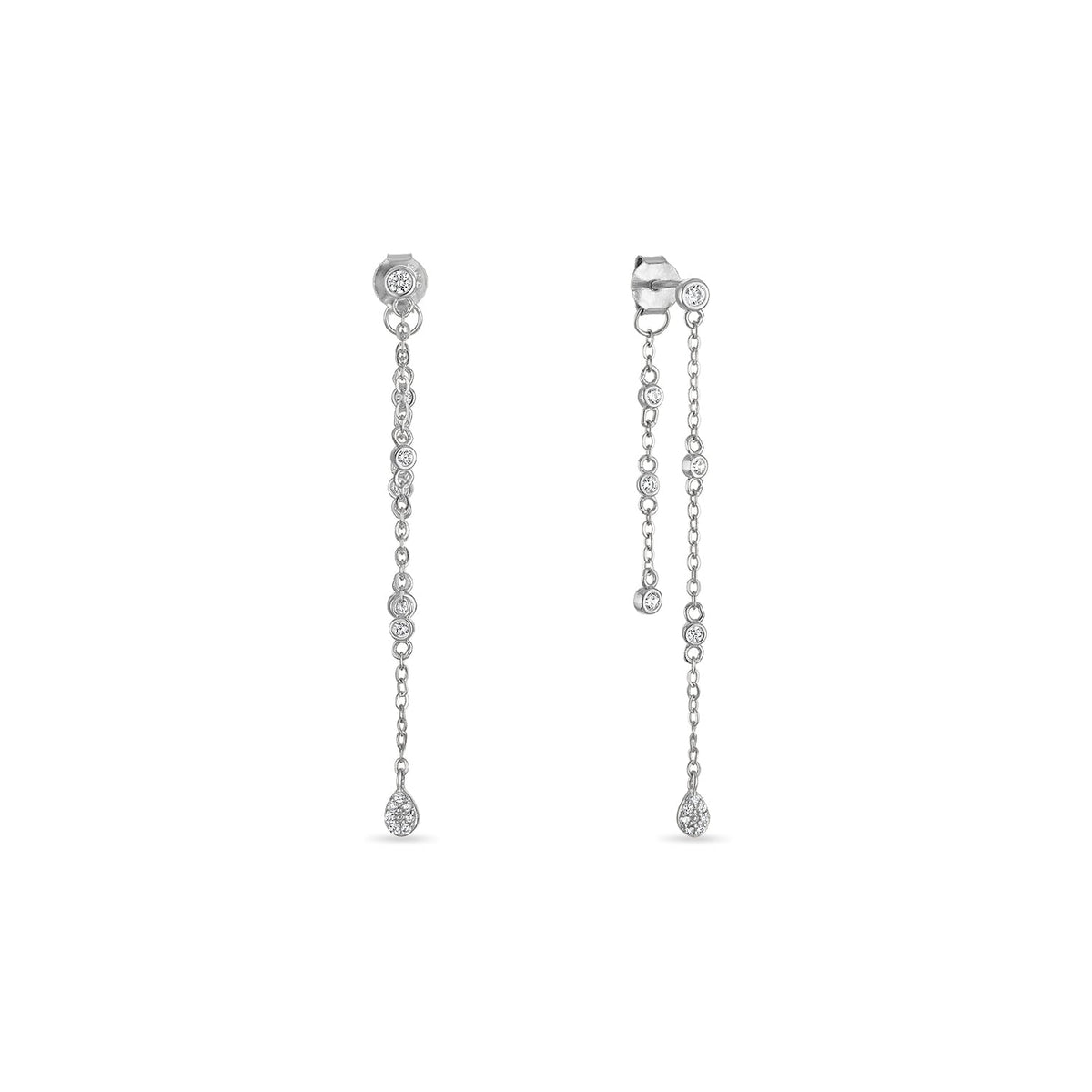 14k Vermeil Convertible Double Chain Drop Earrings