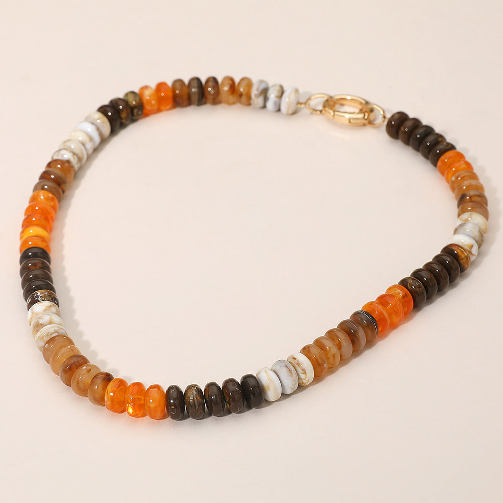 Chunky Resin Disc Beaded Necklace