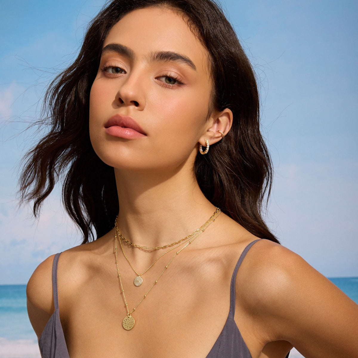 Pave Disc Necklace