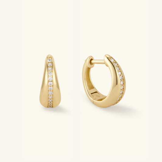 Teardrop Diamond Huggies