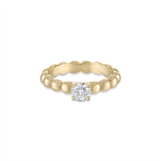 14k Vermeil The Coogee Beaded Solitaire Ring