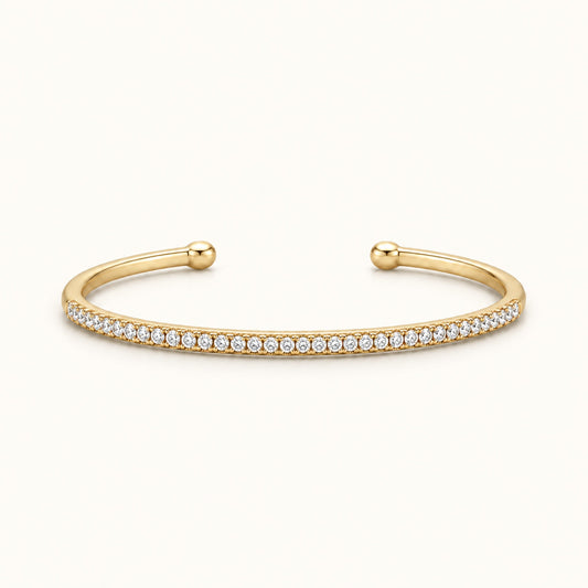Gold Filled Thin Pave Cuff