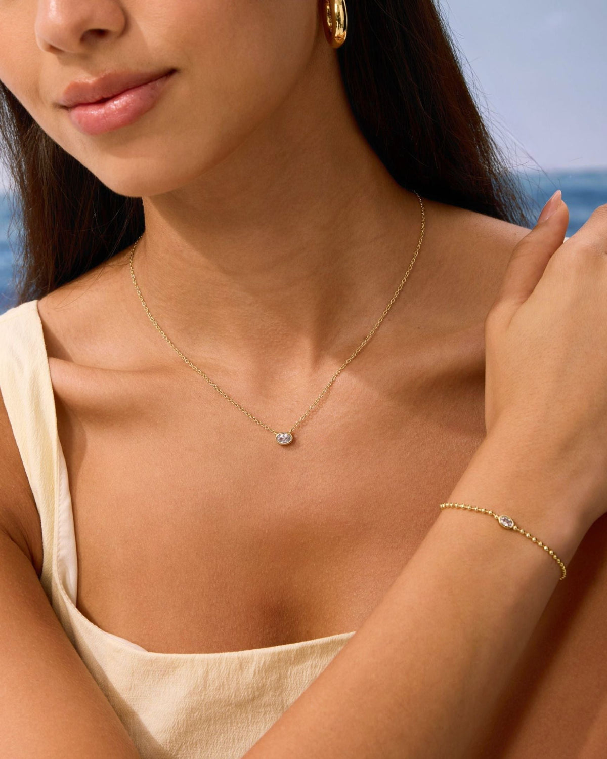 Gold Filled Diamond Oval Set