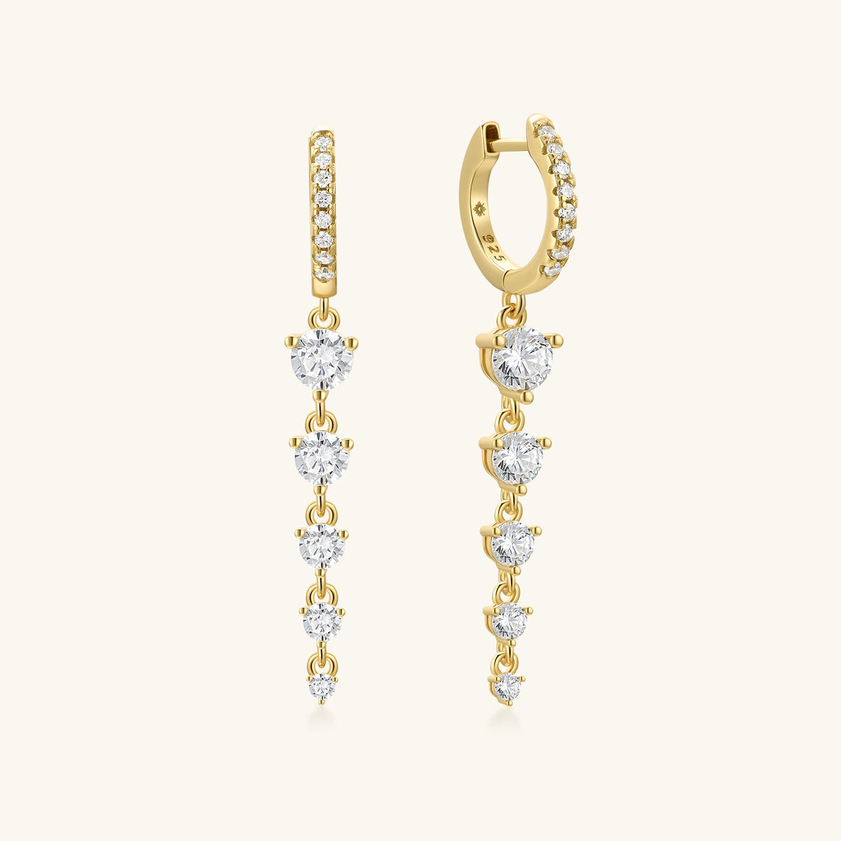 5 Diamond Drop Hoops