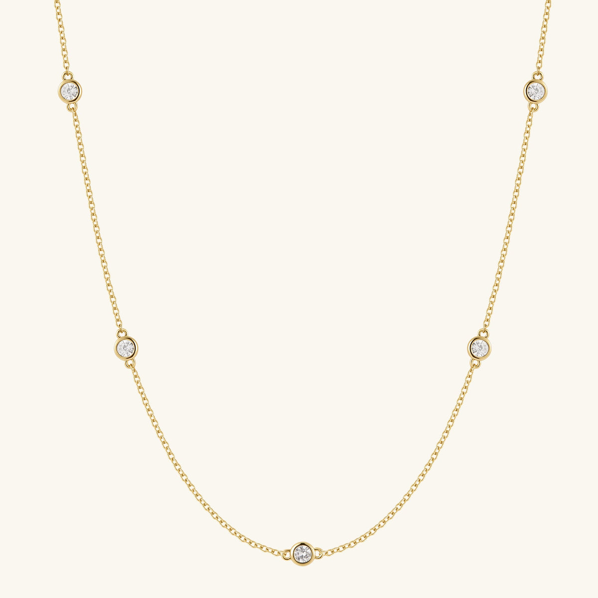 Gold Filled 5 Diamond Necklace