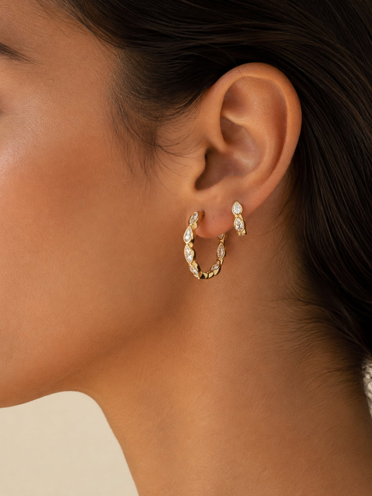 Small Marquise Hoops