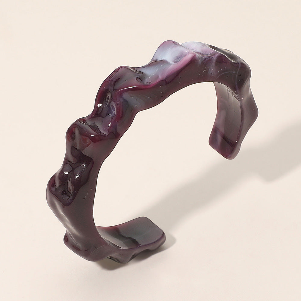Sculptural Marbled Resin Cuff Bracelet