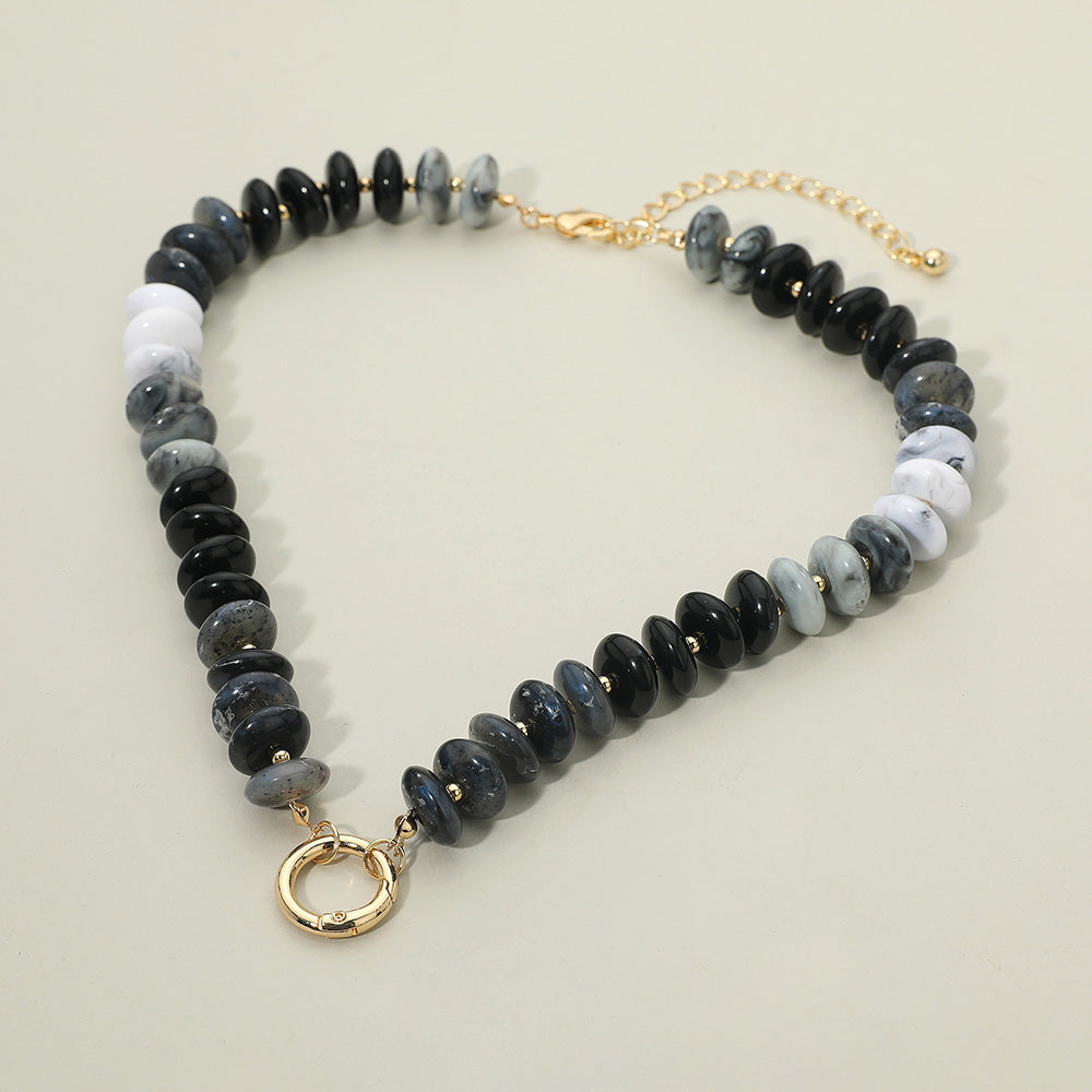 Chunky Resin Disc Beaded Necklace