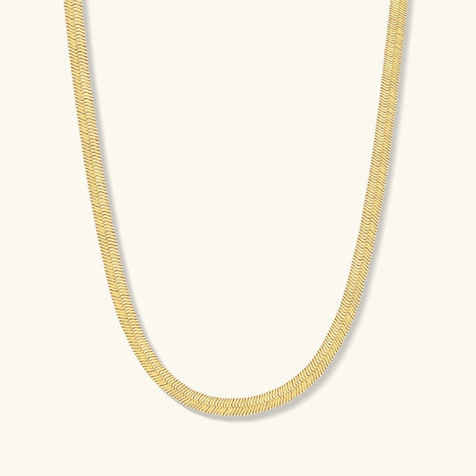 Gold Filled 5mm Herringbone Necklace