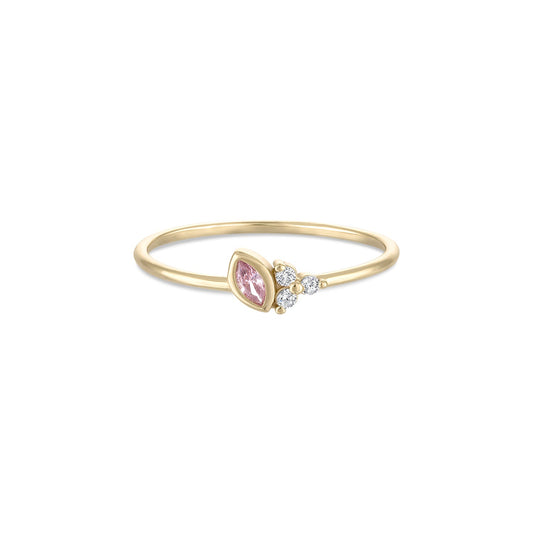 14k Vermeil Pink Sapphire & CZ Cluster Ring