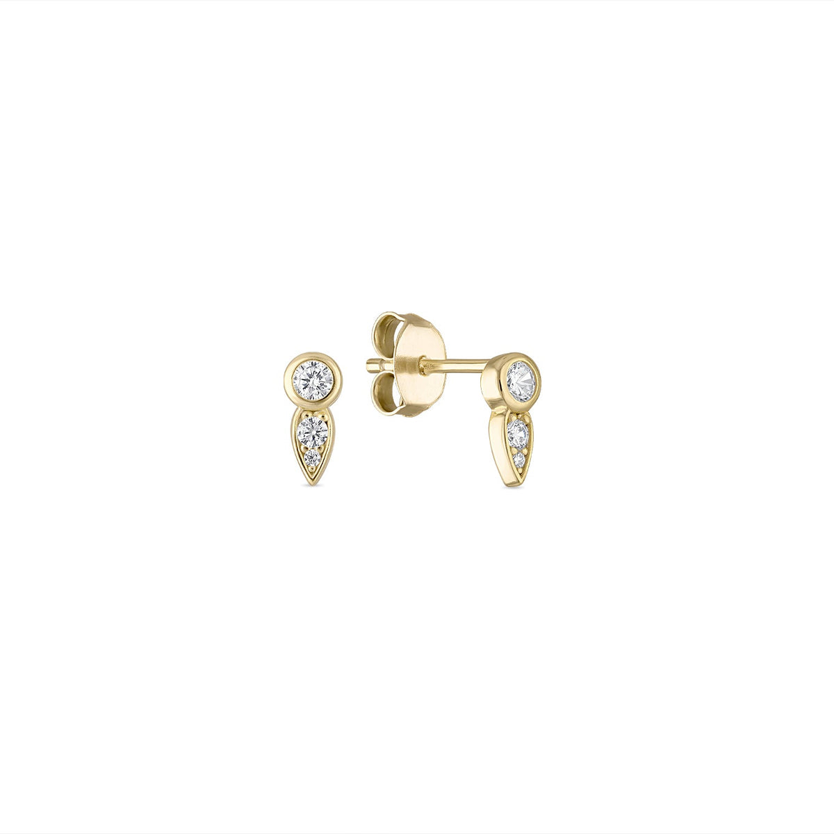 925 Sterling Silver Pavé CZ  Petal Studs