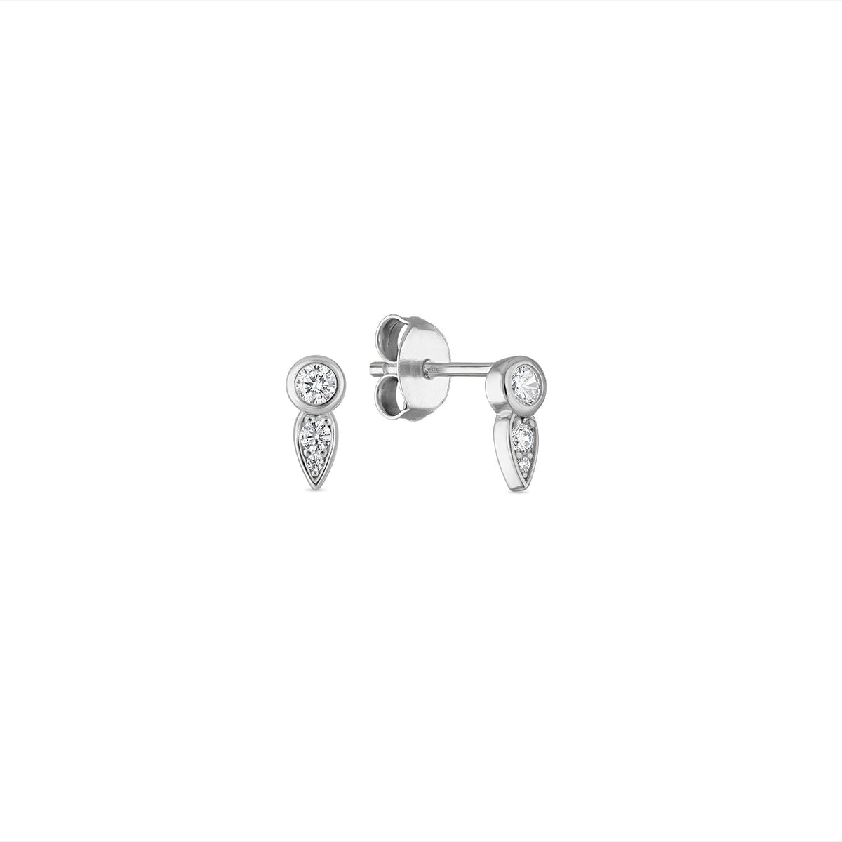 925 Sterling Silver Pavé CZ  Petal Studs