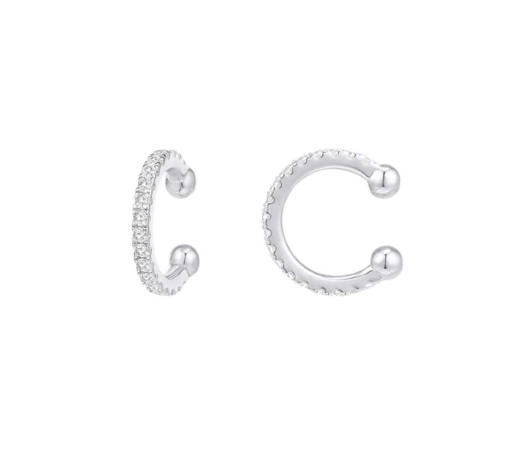 925 Sterling Silver No Piercing CZ Diamond Ear Cuff