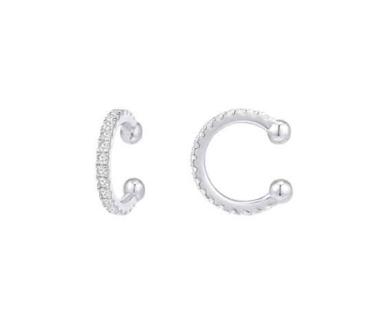 925 Sterling Silver No Piercing CZ Diamond Ear Cuff