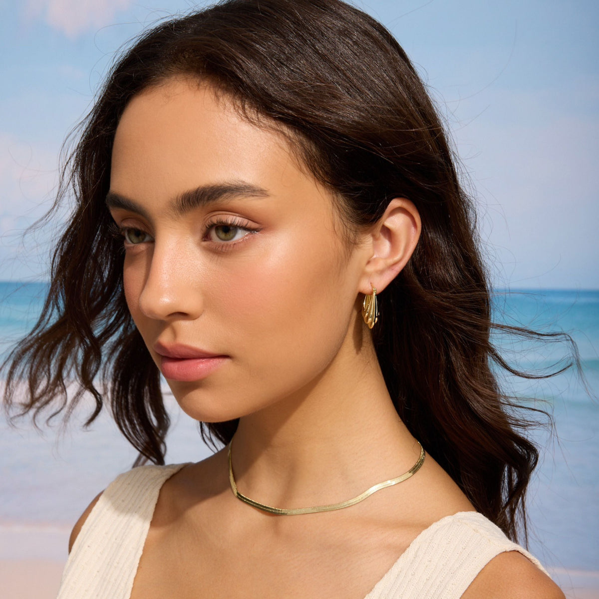Gold Filled Herringbone Necklace