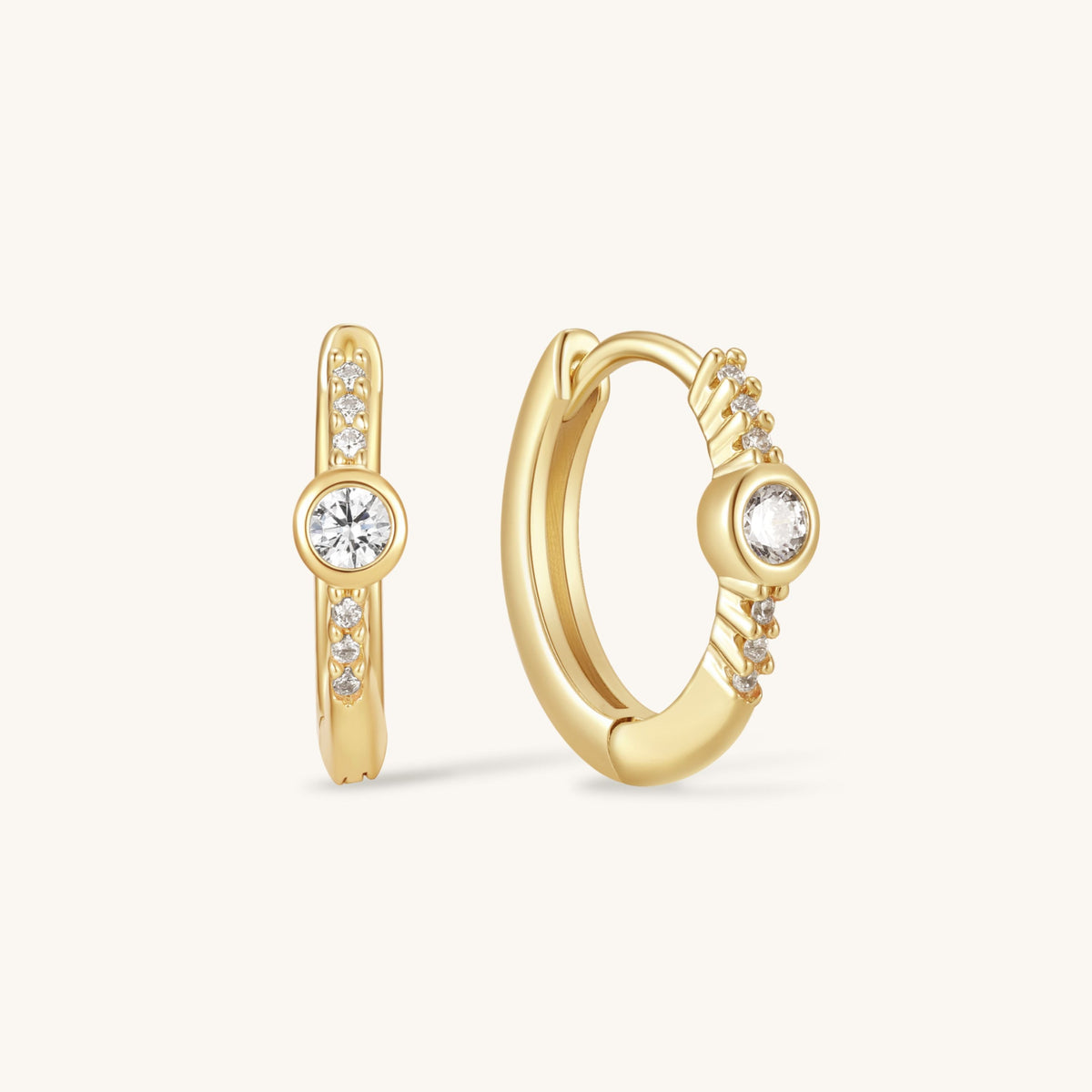 Gold Filled Bezel Huggies