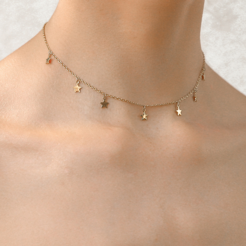 Star Choker + Moon Necklace Set