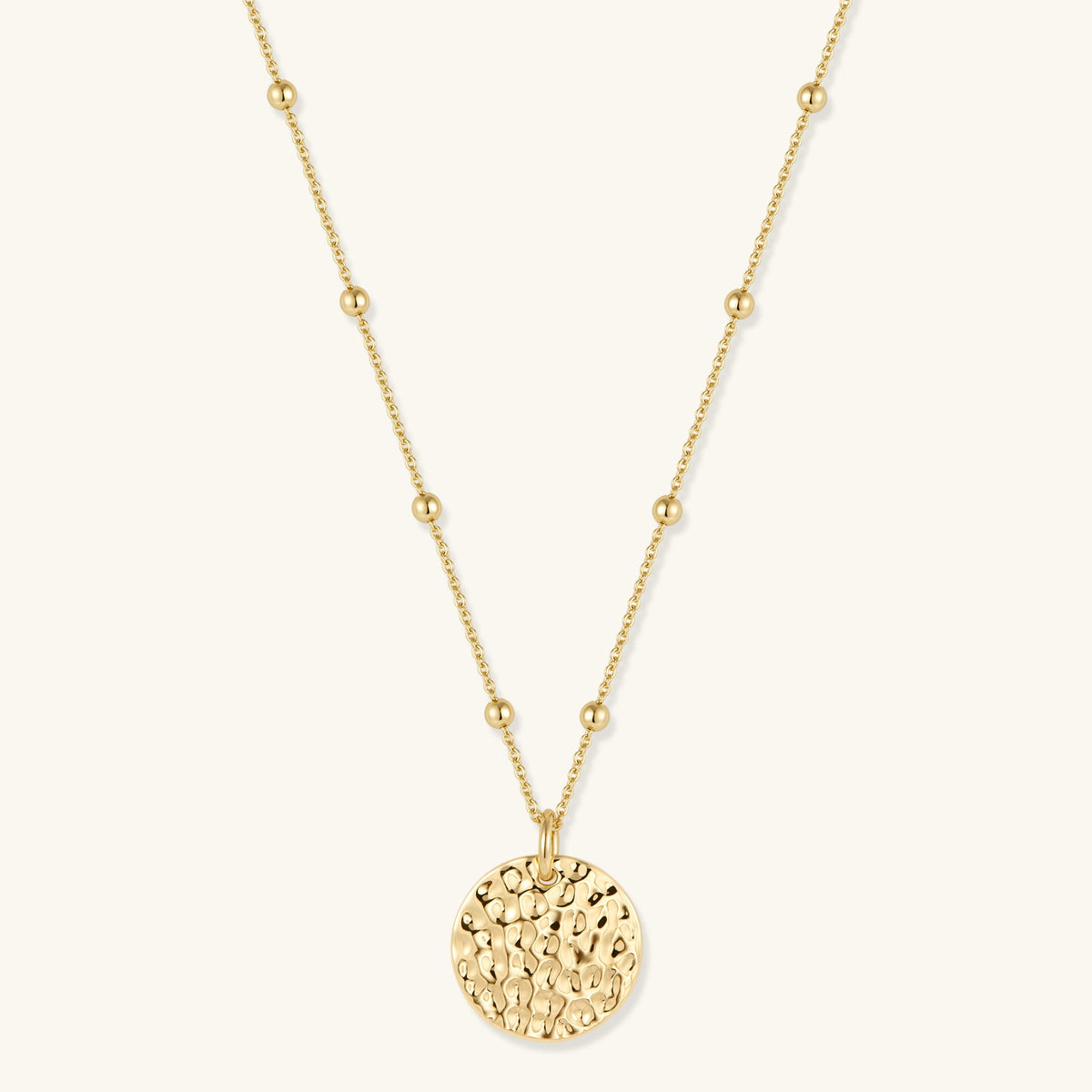 Gold Filled Hammered Coin Necklace