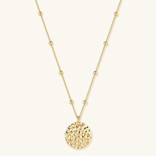 Gold Filled Hammered Coin Necklace