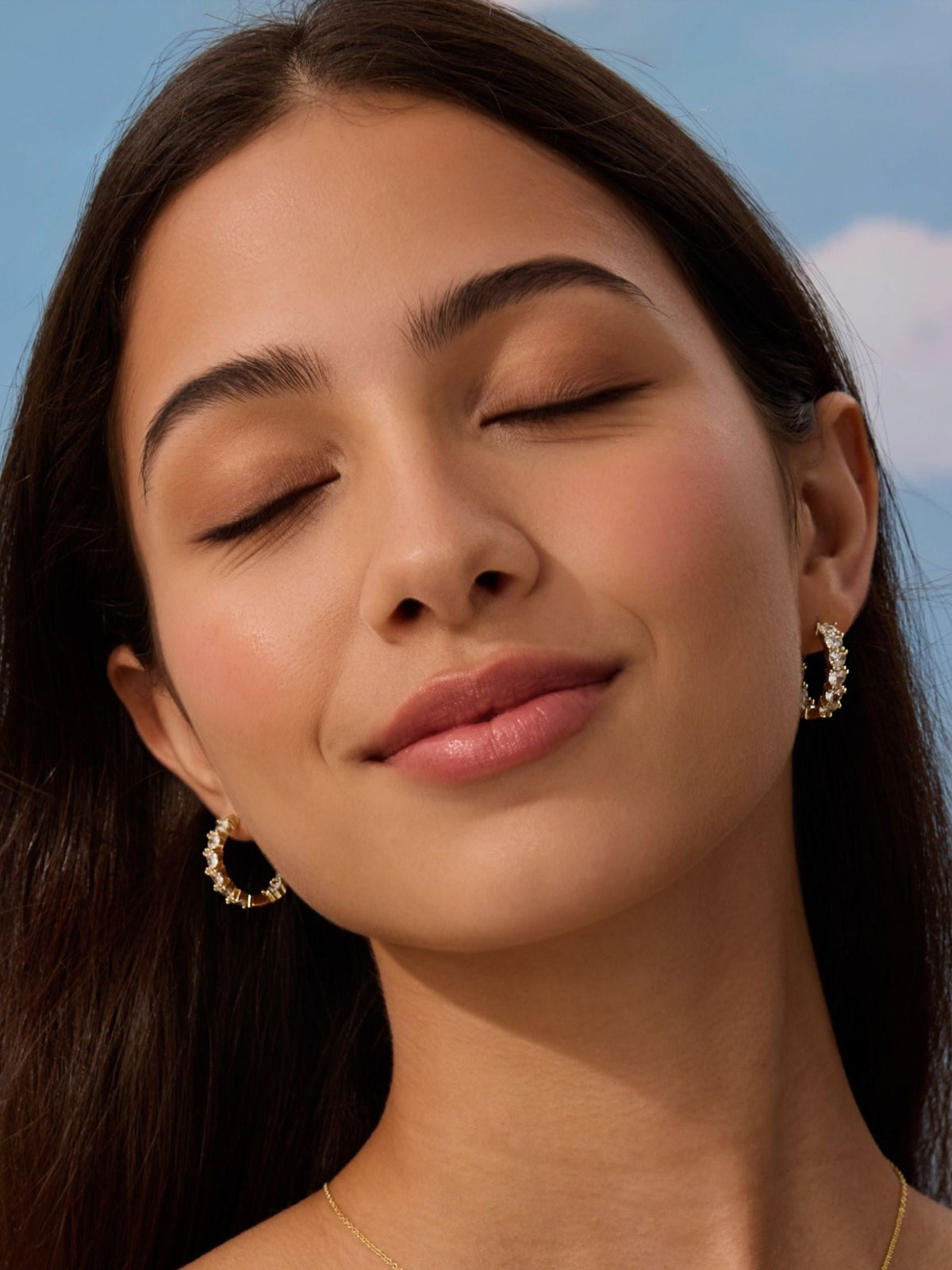 Heart Diamond Hoops