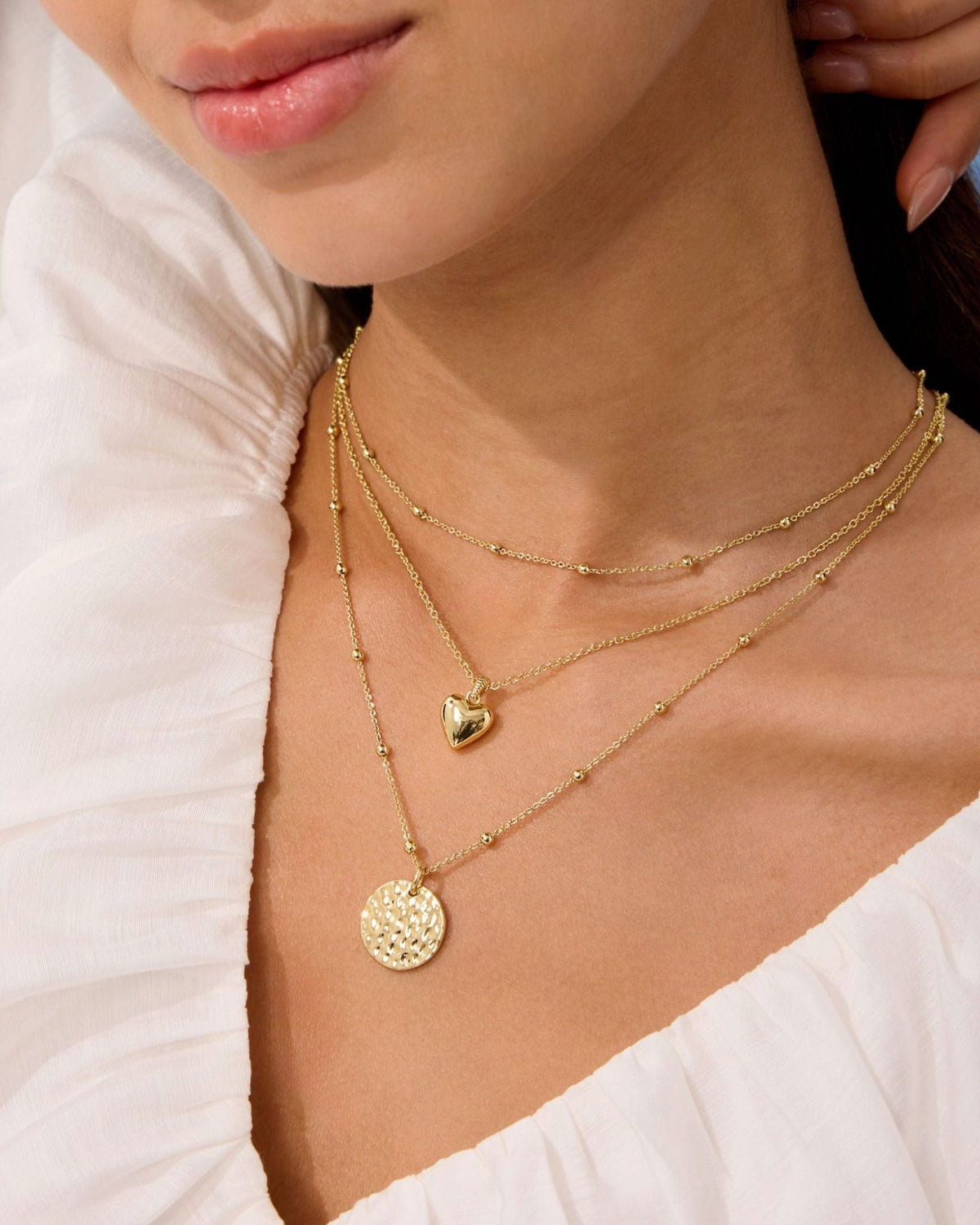 Gold Filled Hammered Coin Necklace