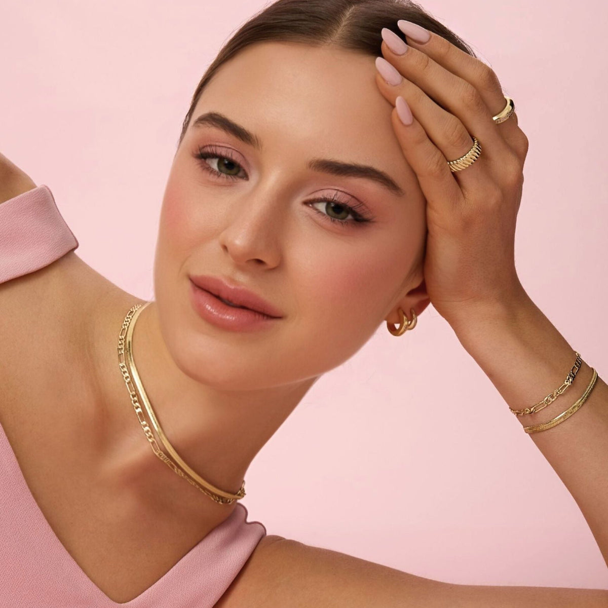 Gold Filled Herringbone Necklace