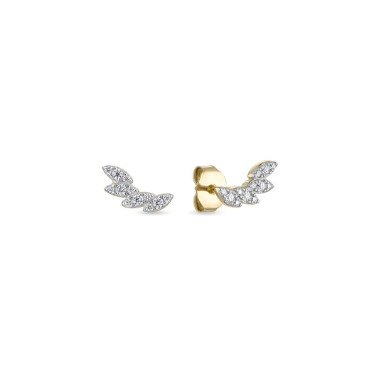 14k Vermeil Petal Ear Climber Studs