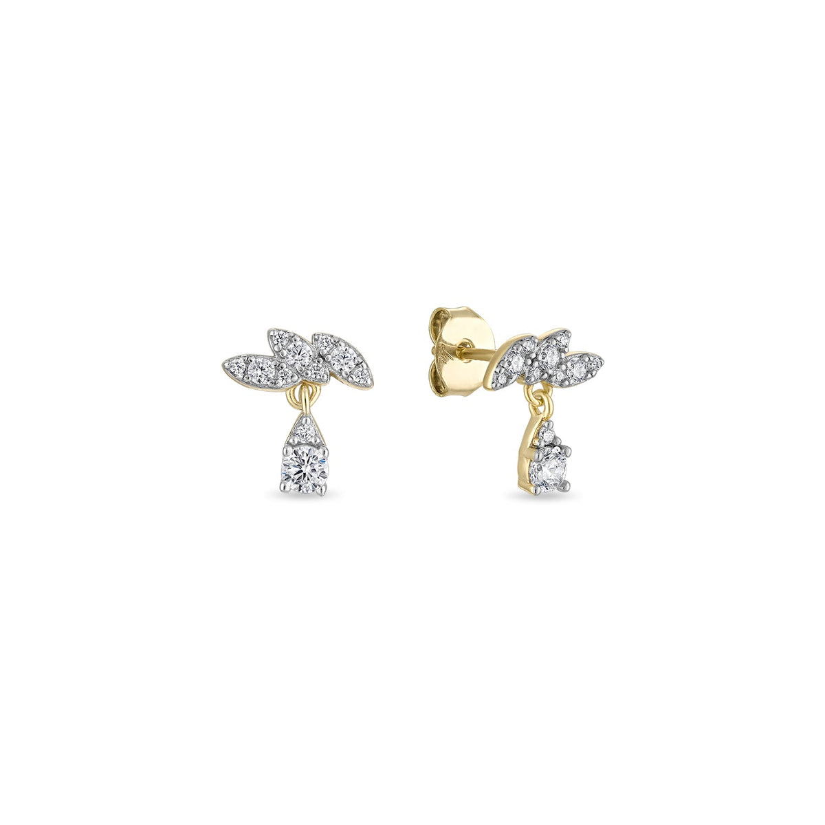 14k Vermeil Petal Drop Studs