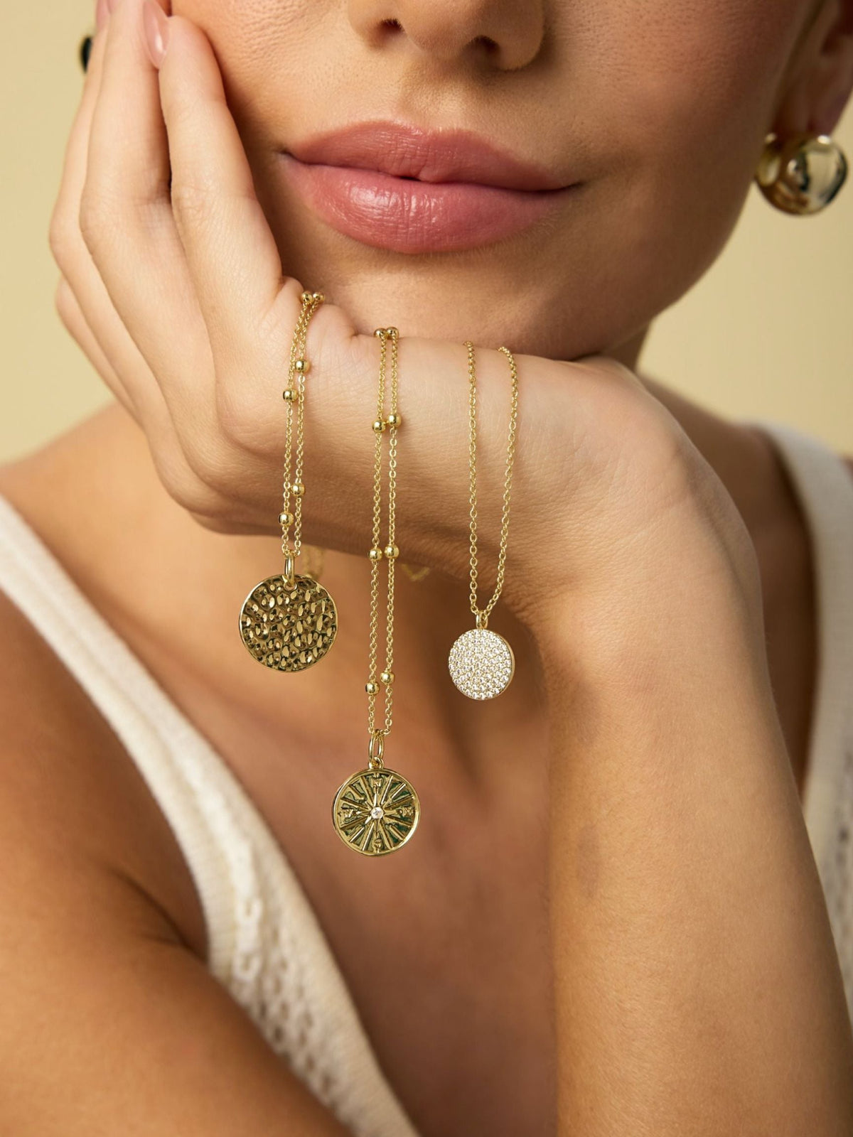 Gold Filled Hammered Coin Necklace