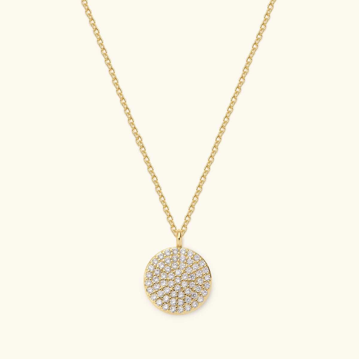 Pave Disc Necklace