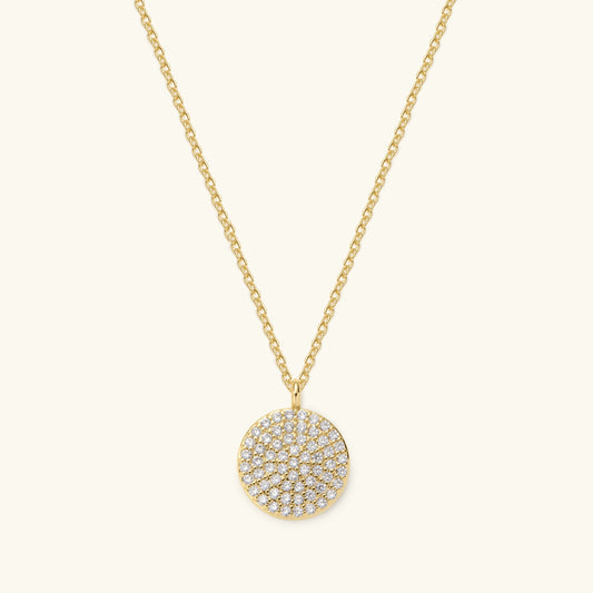 Pave Disc Necklace