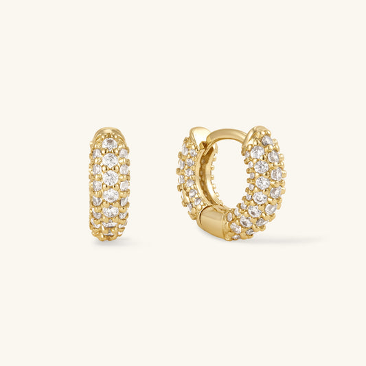 Pave Huggie Hoops