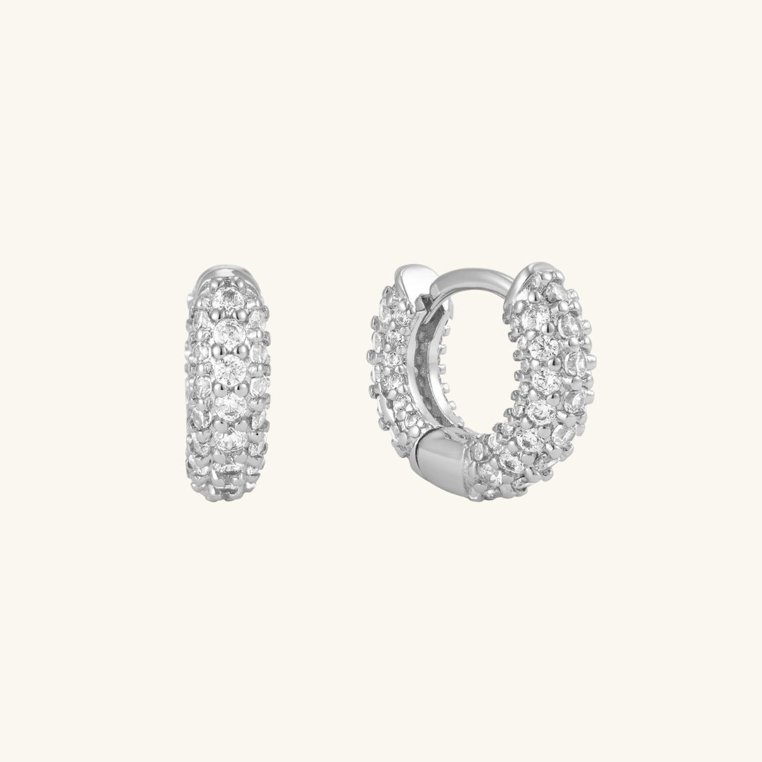 Pave Huggie Hoops
