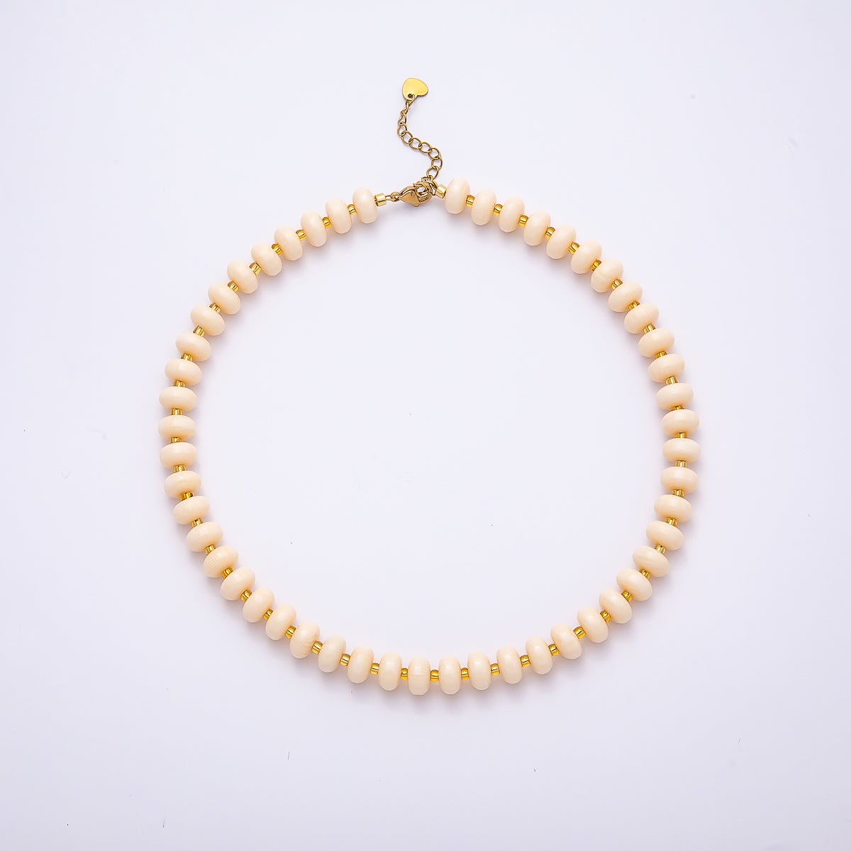 Stainless Steel 10mm Rondelle Resin Bead 16 Inch Necklace w. Extender | WA-04601 ~ WA-04606