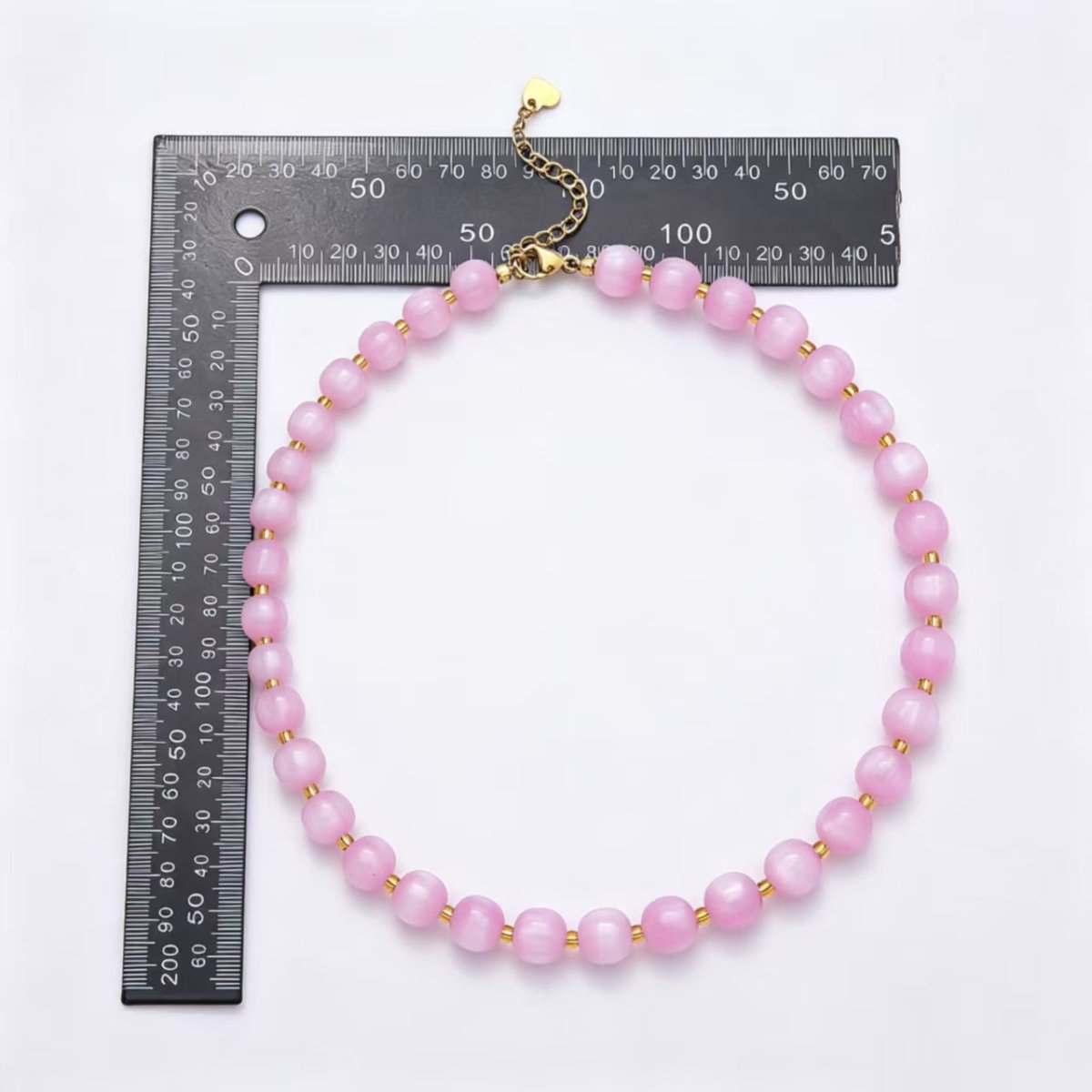 Stainless Steel 10mm Round Glitter Resin Bead 16 Inch Necklace w. Extender | WA-04523 ~ WA-04530