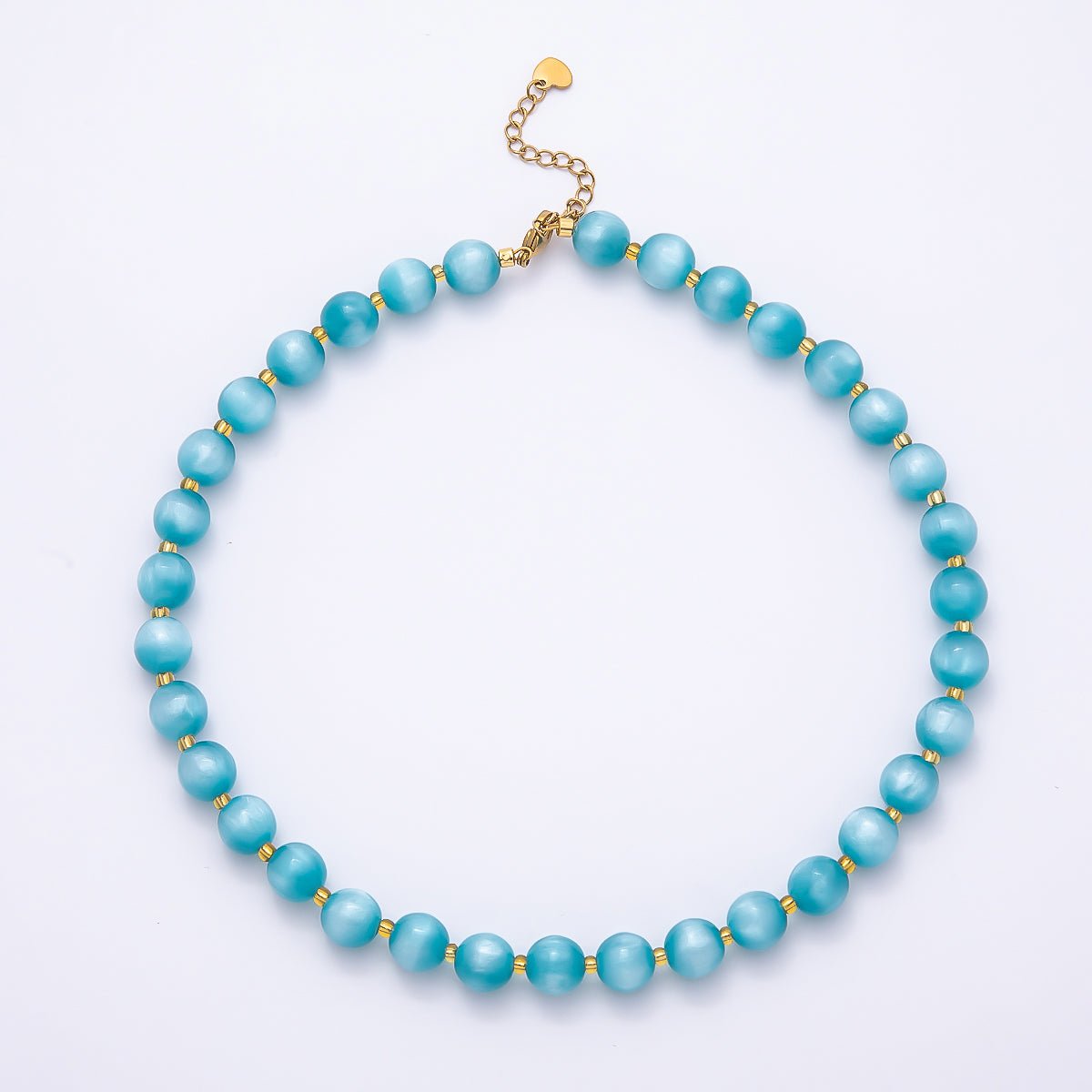 Stainless Steel 10mm Round Glitter Resin Bead 16 Inch Necklace w. Extender | WA-04523 ~ WA-04530
