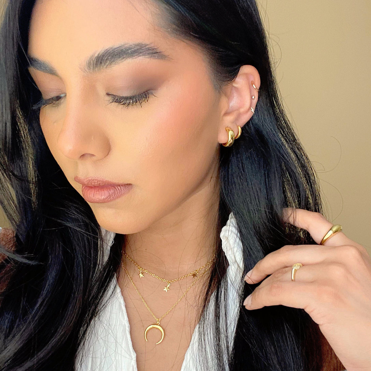 Star Choker + Moon Necklace Set